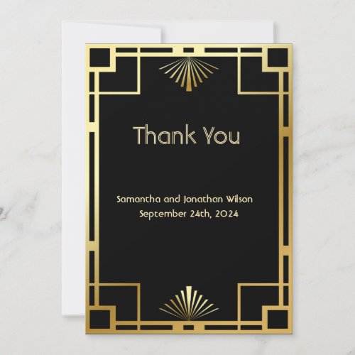 Classic Art Deco vintage Thank you Card