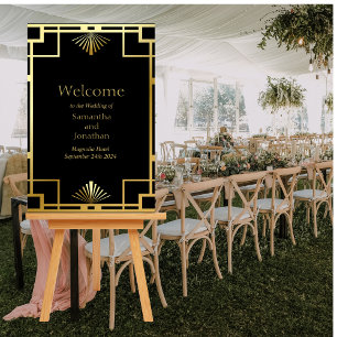 Classic Art Deco Vintage Wedding Welcome Sign