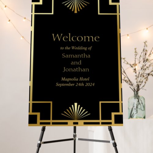 Classic Art Deco Vintage Wedding Welcome Sign