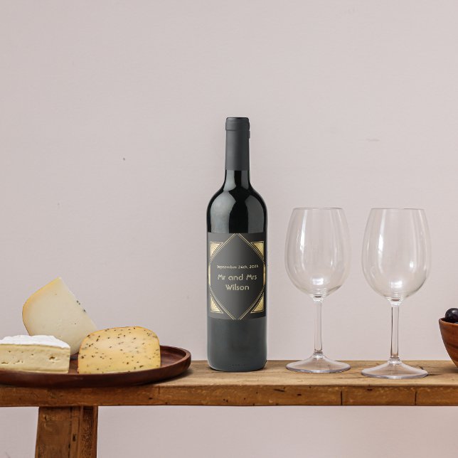 Classic Art Deco Vintage Wedding Wine Labels (Creator Uploaded)