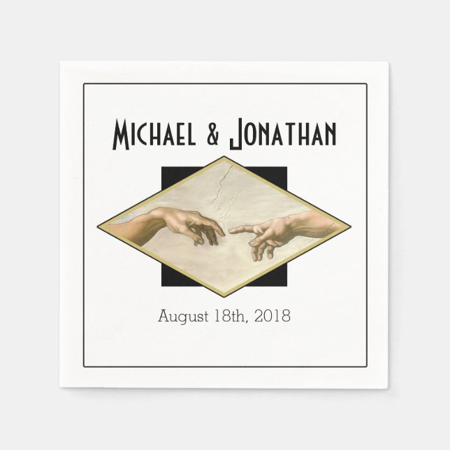 Classic Art Gay Wedding Napkins (Front)