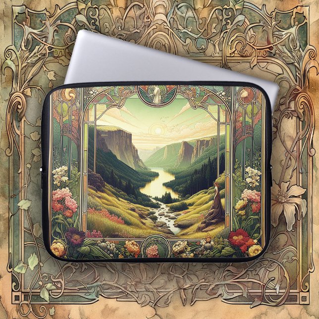 Classic Art Nouvea Landscape Art Laptop Sleeve (Creator Uploaded)