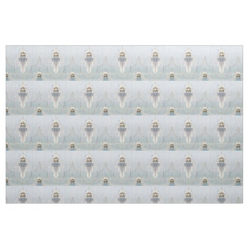 Classic Art Nouveau Geometric Cartouches Flower Fabric