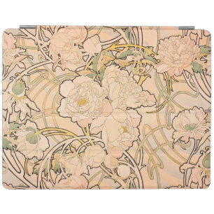 Classic Art Nouveau Peony Garden Pattern by Mucha iPad Smart Cover
