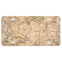 Classic Art Nouveau Peony Garden Pattern by Mucha