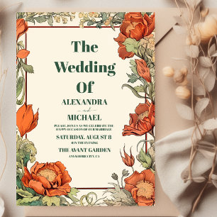 Classic  Art Nouveau Wedding Invitation