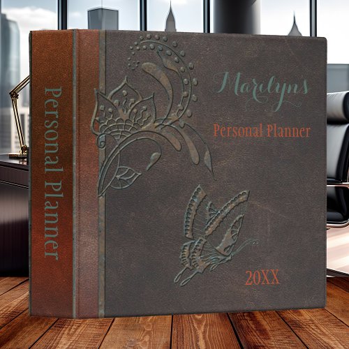 Classic Artistic Faux Leather Metallic Binder