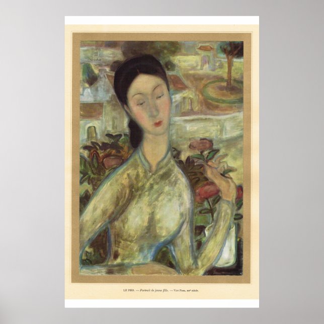 Classic Asian Art Vietnamese girl, Poster (Front)