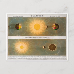 Classic Astronomy Theory of Eclipses Engraving Postcard