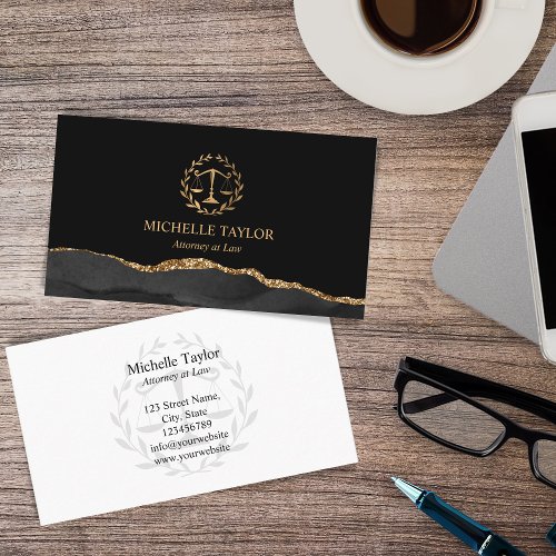 Classic Attorney at Law Justice Scale Law Office Business Card