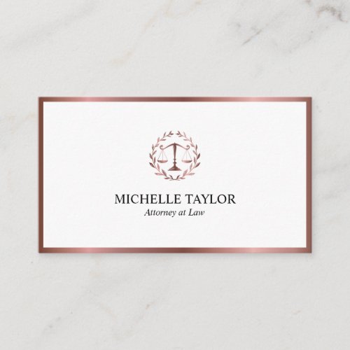 Classic Attorney at Law Justice Scale Law Office Business Card