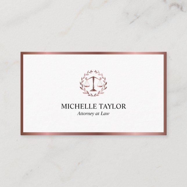 Classic Attorney at Law Justice Scale Law Office Business Card (Front)