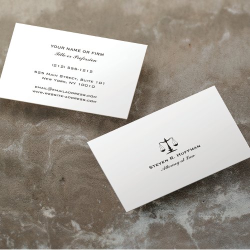 Classic Attorney at law Justice Scale Professional Business Card