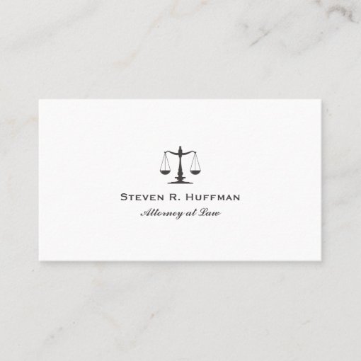 Classic Attorney at law Justice Scale Professional Business Card | Zazzle