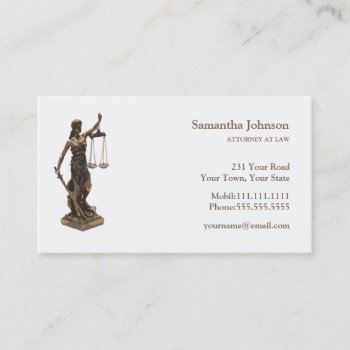 Classic Attorney At Law | Scales Of Justice Business Card by wierka at Zazzle