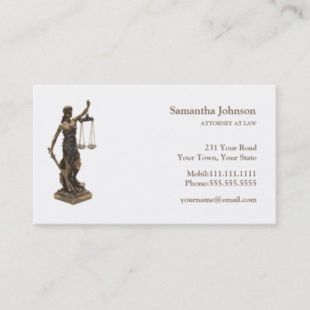 Classic Attorney At Law | Scales Of Justice Business Card