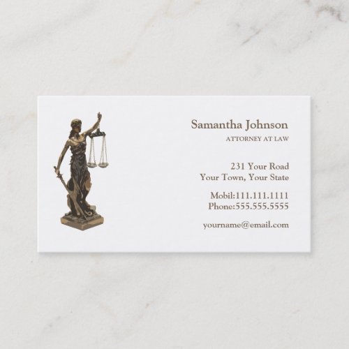 Classic ATTORNEY AT LAW  Scales of Justice Business Card