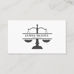 Classic Attorney Lawyer Justice Scale Business Card