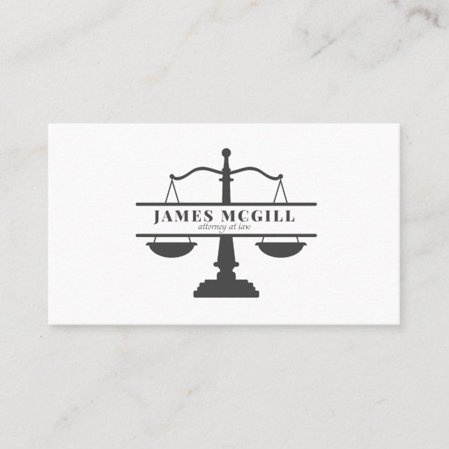 Classic Attorney Lawyer Justice Scale Business Card (Front)