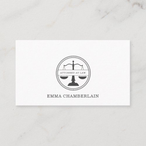 Classic Attorney Lawyer Justice Scale  Business Card