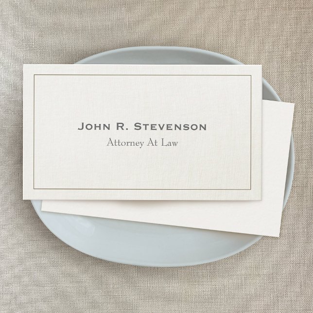 Classic Attorney Soft Linen Look Business Card (Creator Uploaded)