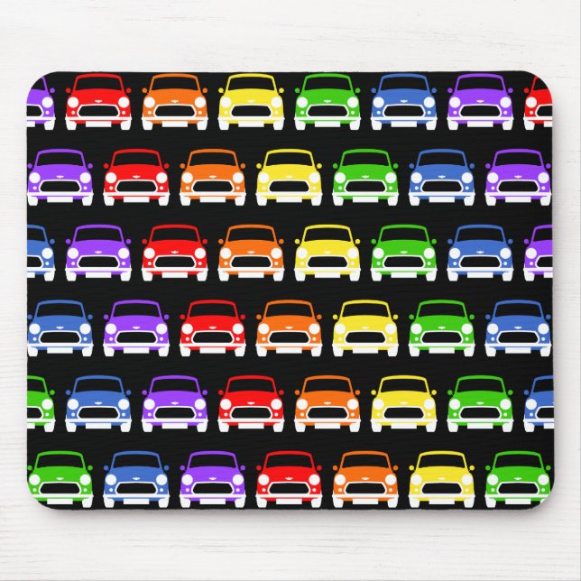 Classic Austin Mini Cooper Rainbow Mouse pad (Front)