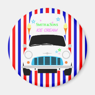 Classic Austin Mini ice cream Van Magnet