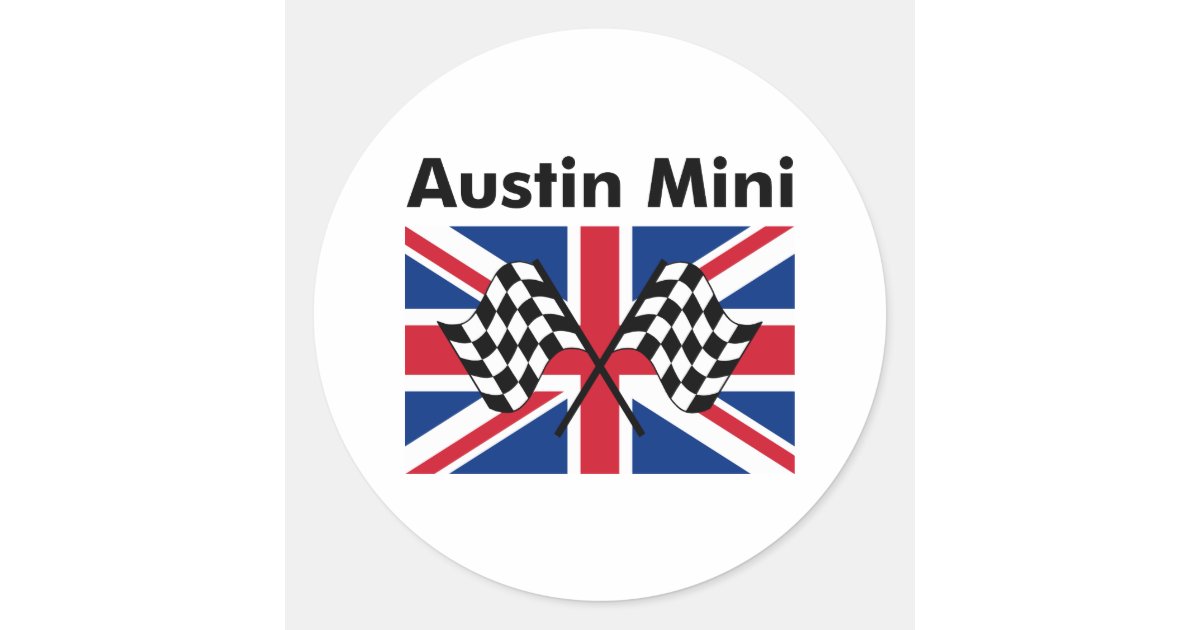 Classic Austin Mini Round Sticker | Zazzle