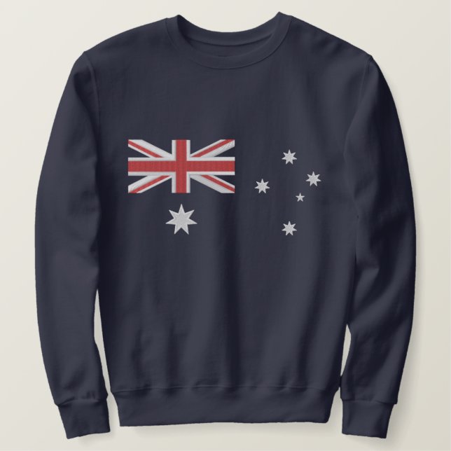 Classic Australian Flag Embroidery Embroidered Sweatshirt (Design Front)