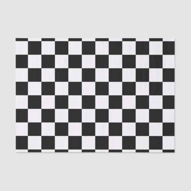 Classic Auto Racing Plaid Chequered Checkered Flag Tissue Paper (Front)