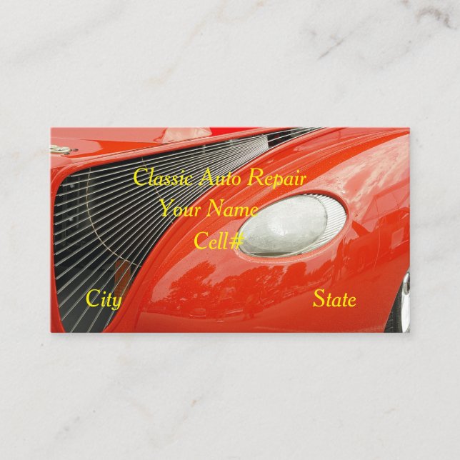 Classic Auto Repair Business Card (Front)