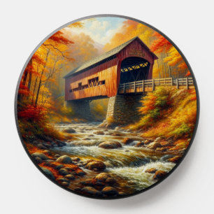 classic, autumn covered bridge PopSocket