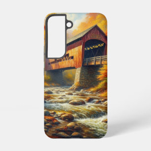 classic, autumn covered bridge samsung galaxy s22 case