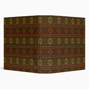Classic Autumn/fall fair isle/colorwork patterned 3 Ring Binder