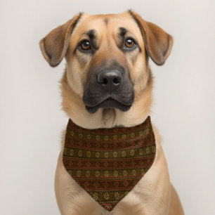 Classic Autumn/fall fair isle/colorwork patterned Pet Bandana Collar