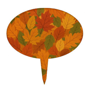 Classic Autumn/fall leaves patterned Cake Topper
