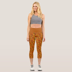Classic Autumn/fall leaves patterned Capri Leggings