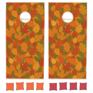 Classic Autumn/fall leaves patterned Cornhole Set