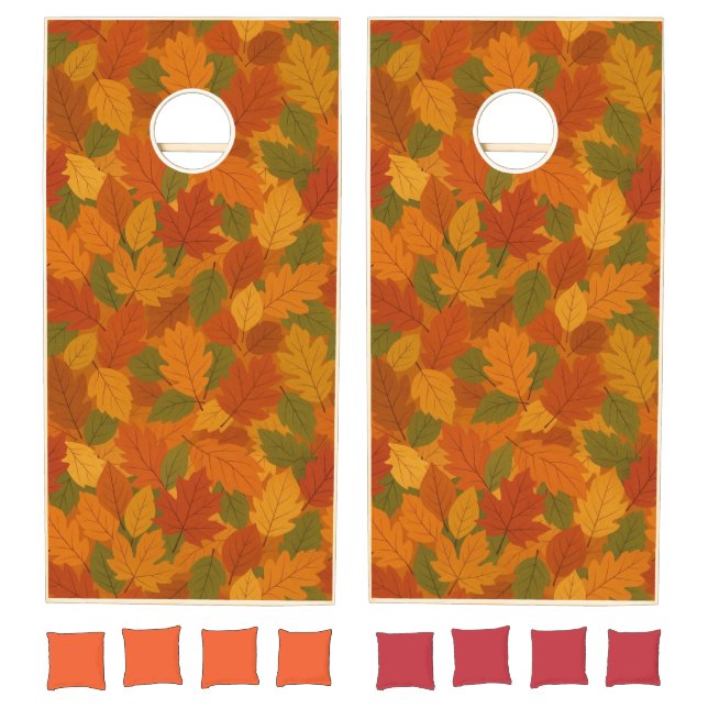 Classic Autumn/fall leaves patterned  Cornhole Set (Set)