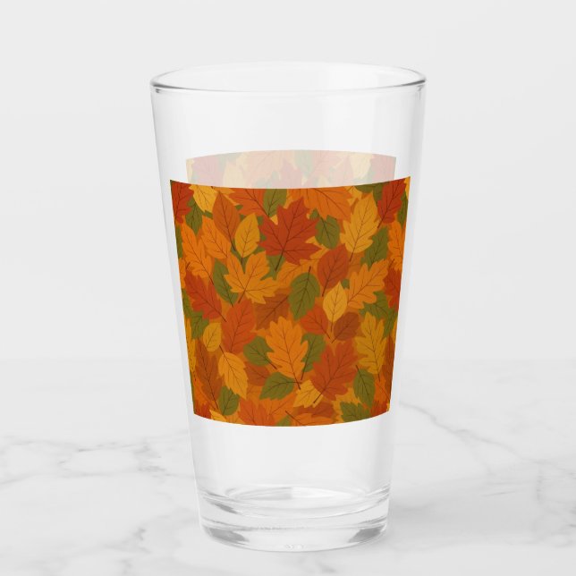 Classic Autumn/fall leaves patterned  Glass (Front)