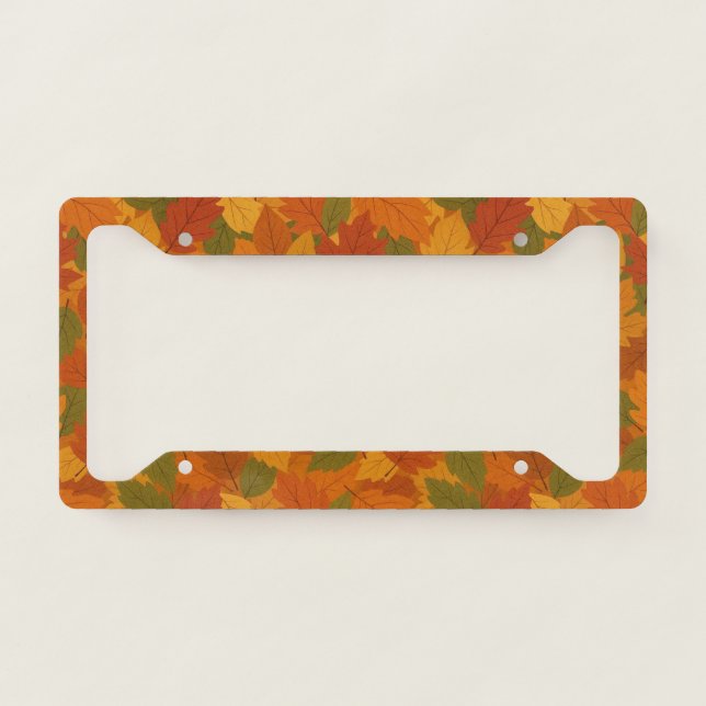 Classic Autumn/fall leaves patterned  License Plate Frame (Front)