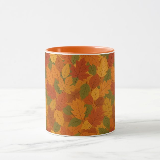 Classic Autumn/fall leaves patterned  Mug (Center)