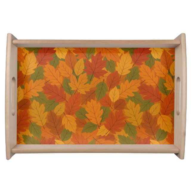 Classic Autumn/fall leaves patterned  Serving Tray (Front)