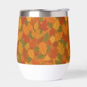 Classic Autumn/fall leaves patterned Thermal Wine Tumbler