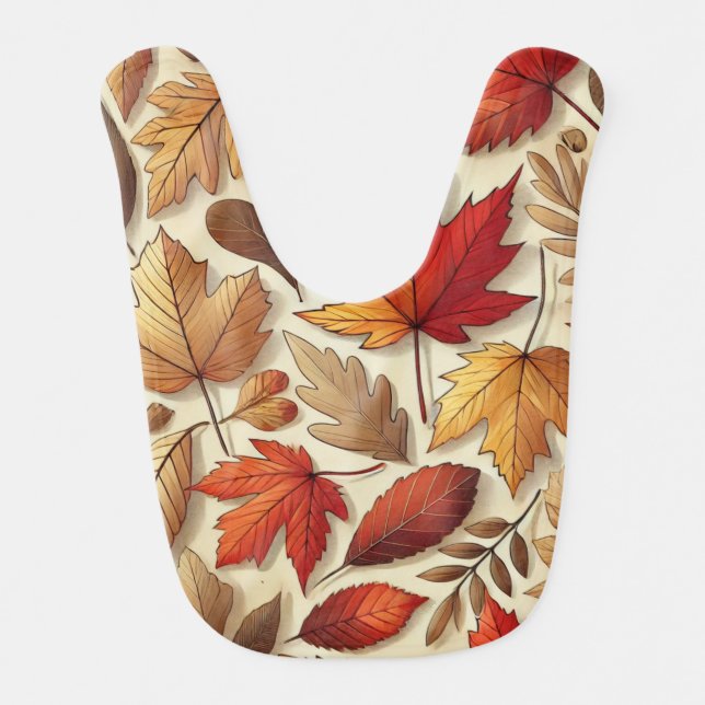 classic Autumn leaves Baby Bib (Front)
