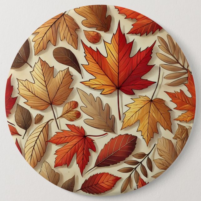 classic Autumn leaves Button (Front)