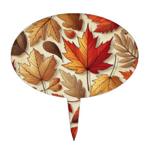 classic Autumn leaves Cake Topper