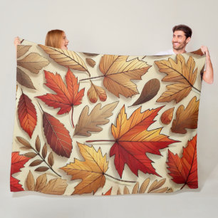 classic Autumn leaves Fleece Blanket