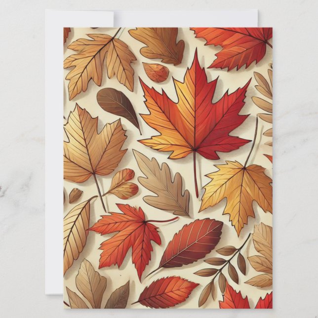 Classic autumn leaves holiday card (Front)