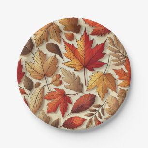 classic Autumn leaves Paper Plates